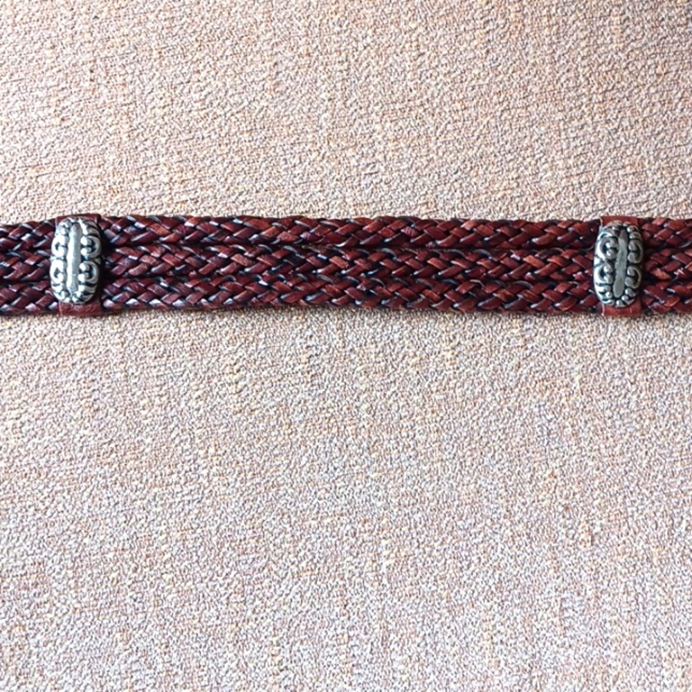 Brighton Burgundy Braided Belt with Silver Details - Picture 3 of 8